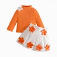 thumbnail image 1 of Toddler Fall Winter Baby Girl Clothes 2 Piece Set Cute Print Rufle Shirt Top and Pants Outfit for Baby Kids Toddler Girls Adorable Outfits,9-12 Months,Orange, 1 of 9