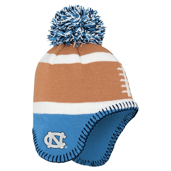 Toddler Fanatics Brown North Carolina Tar Heels Football Head Knit Hat with Pom