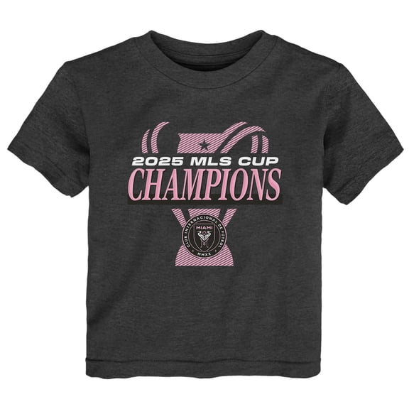 Toddler Fanatics Charcoal Inter Miami CF 2025 MLS Cup Champions Locker Room T-Shirt
