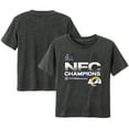 thumbnail image 1 of Toddler Fanatics Heathered Charcoal Los Angeles Rams 2021 NFC Champions Locker Room Trophy Collection T-Shirt, 1 of 3