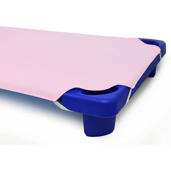 Toddler Fitted Sheet for Daycare/Preschool Cot Beds - 100% Cotton Elastic Sheets for Toddler Beds, 400 TC, Children’s Naptime Cot Sheet for Mats - Pink Solid ( 22"W x 40"L ) - ( Pack of 6 ).