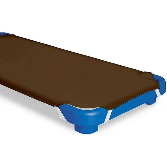 Toddler Fitted Sheet for Daycare/Preschool Cot Beds - 100% Cotton Elastic Sheets for Toddler Beds, 600 TC, Children’s Naptime Cot Sheet for Mats - Chocolate Solid ( 23"W x 52"L ) - ( Pack of 8 ).