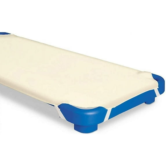 Toddler Fitted Sheet for Daycare/Preschool Cot Beds - 100% Cotton Elastic Sheets for Toddler Beds, 400 TC, Children’s Naptime Cot Sheet for Mats - Ivory Solid ( 22"W x 54"L ) - ( Pack of 12 ).