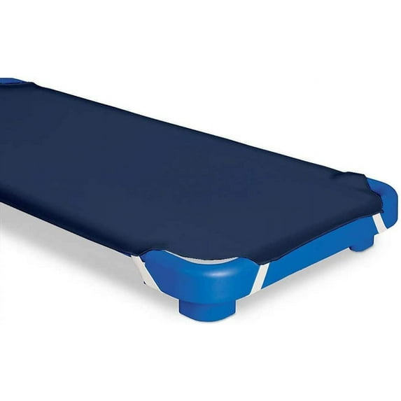 Toddler Fitted Sheet for Daycare/Preschool Cot Beds - 100% Cotton Elastic Sheets for Toddler Beds, 400 TC, Children’s Naptime Cot Sheet for Mats - Navy Blue Solid ( 23"W x 40"L ) - ( Pack of 6 ).