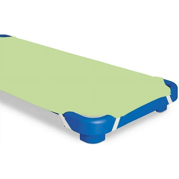 Toddler Fitted Sheet for Daycare/Preschool Cot Beds - 100% Cotton Elastic Sheets for Toddler Beds, 400 TC, Children’s Naptime Cot Sheet for Mats - Sage Solid ( 23"W x 47"L ) - ( Pack of 12 ).
