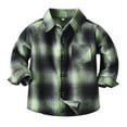 thumbnail image 1 of Toddler Flannel Shirt Jacket Plaid Long Sleeve Lapel Shacket Kids Boys Girls Fall Tops Toddler Boys Girls Plaid Shirt Jacket, 1 of 7