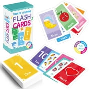 Toddler Flash Cards, Alphabet, Letters, Colors, Shapes, and Numbers - Educational Preschool Flashcards, Double-Sided for 1-4 Years Old - Toddler Learning Activities