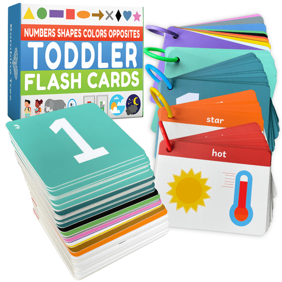 Toddler Flash Cards - Learn Colors, Numbers, Shapes, Opposites