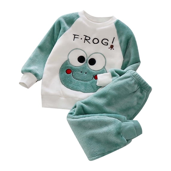 Toddler Girls Pajamas Light Green Fuzzy Pajamas for Girls Warm Girls Winter Pajamas Christmas Pjs for Kids 18-24 Months