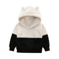 thumbnail image 1 of Toddler Fleece Hooded Pullover Sweatshirt with Bear Ear Design Soft Plush Long Sleeve Top for Boys and Girls Comfortable Casual Wear, 1 of 3