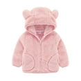 thumbnail image 1 of Toddler Fleece Jacket Girls Bear Ear Hooded Long Sleeve Zip Up Outerwear 3-4 Years Girl Jacket, 1 of 3