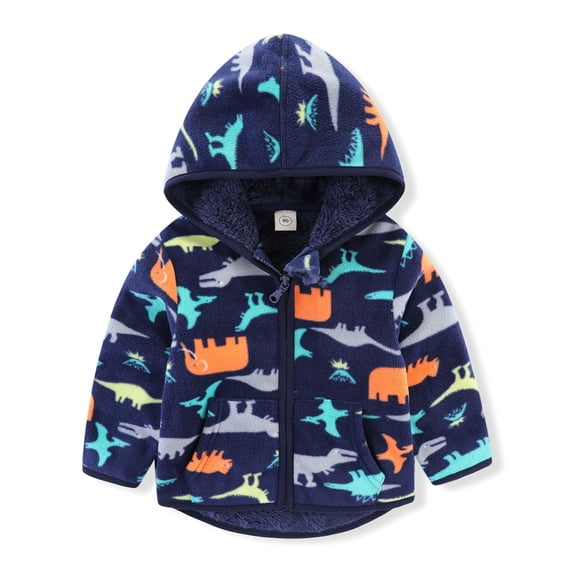 Toddler Fleece Jacket Winter Warm Coats with Hooded for Baby Boys Girls 4-5t