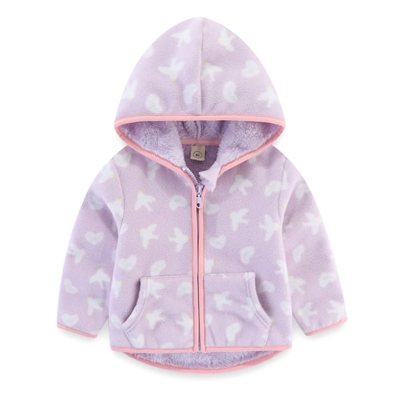 Toddler Fleece Jacket Winter Warm Coats with Hooded for Baby Boys Girls