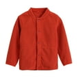 thumbnail image 1 of Toddler Fleece Jackets Baby Boys Girls Long Sleeve Button up Crew Neck Sweatshirts Lightweight Jackets Fall Winter Coat Outerwear Red 100cm, 1 of 7