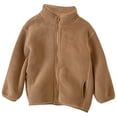 thumbnail image 1 of Toddler Fleece Jackets, Kids Fleece Lined Full Zip Jackets with Pockets, Baby Boys Girls Zipper Long Sleeve Thick Warm Winter Coat Outerwear Coffee 130, 1 of 5
