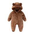 thumbnail image 1 of Toddler Onesie Baby Star Onesies Long Sleeve Zipper Hooded Jumpsuit Romper with Bear Ears Baby Snowsuit Clothing 0-3 Months, 1 of 3