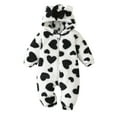 thumbnail image 1 of Toddler Fleece Onesie Cute Print Baby Onesies Long Sleeve Zipper Jumpsuit Romper Bear Ears Hooded Infant Snowsuit Onesies 12-18 Months Girl, 1 of 9