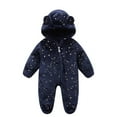 thumbnail image 1 of Toddler Onesie Star Onesie Baby Girl Long Sleeve Zipper Jumpsuit Romper Bear Ears Hooded Baby Snow Suit Baby Boy 6-9 Months Clothes, 1 of 3