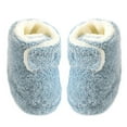 thumbnail image 1 of Toddler Fleece Shoes,Baby Booties, Infant Baby Girls Boys Fleece Lined Warm Winter Shoes, Non Slip Slipper Breathable Lightweight Socks Shoes Blue 0-6 Months, 1 of 6
