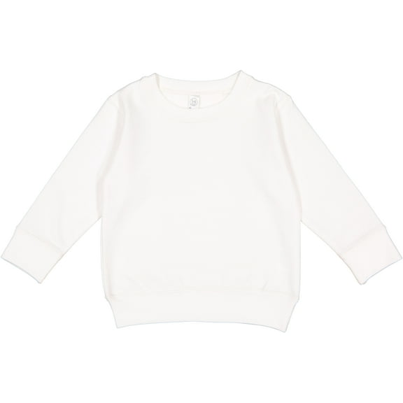 Rabbit Skins Toddler Sweatshirt Boys & Girls | Long Sleeve Fleece , White, 7T