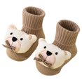 thumbnail image 1 of Toddler Floor Socks Cute Anti Slip Mid Tube Socks Khaki, 1 of 3