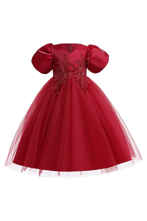 Young adult fashion Toddler Flower Girl Dress Tulle Flower Girl Dress for Wedding Bridesmaid First Communion Dresses Princess Pageant Party Gown