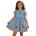 thumbnail image 1 of Toddler Flower Girl Dress Floral Print Animal Embroidered hort Sleeve Preschool Kids Princess Dress Girls Size 3T, 1 of 7