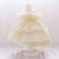 thumbnail image 1 of Toddler Flower Girl Dress Light Yellow Dress Sleeveless Princess Cute Dresses Graduation Gift 18-24 Months, 1 of 8