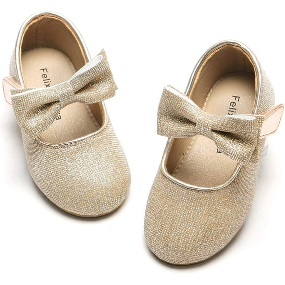 Toddler Flower Girl Dress Shoes - Girl Ballet Flats Party School Shoes Wedding