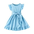 thumbnail image 1 of Toddler Flower Girl Dress Summer Sleeveless Tutu Dresses for Girls Knee-Length Dresses 3-7 Years Light Blue 3-4 Years, 1 of 6