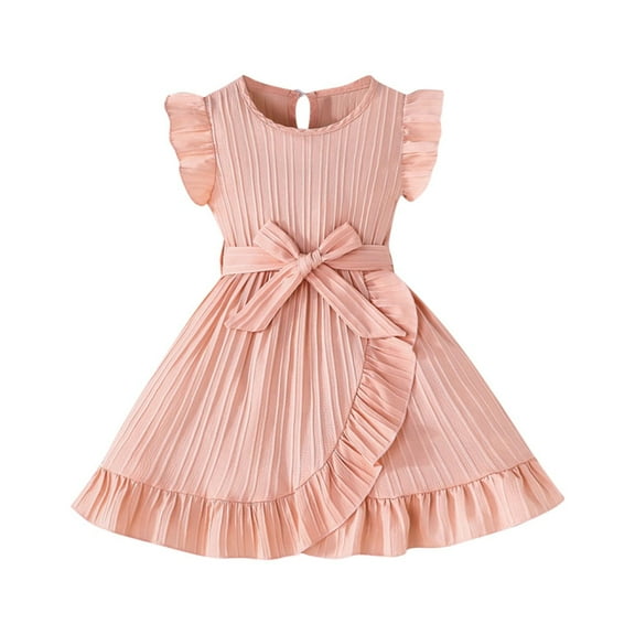 Toddler Flower Girl Dress Summer Sleeveless Tutu Dresses for Girls Knee-Length Dresses 3-7 Years Pink 4-5 Years