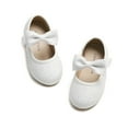 thumbnail image 1 of Toddler Flower Girl Glitter White Dress Shoes Size 11 - Girl Ballet Flats Wedding Party, 1 of 6
