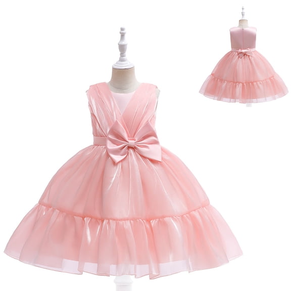 Toddler Flower Girls Formal Dress Sleeveless Princess Wedding Party Dress