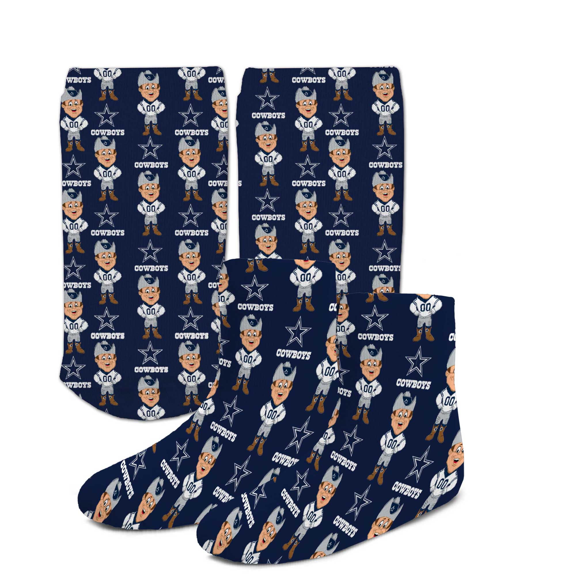 NFL Dallas Cowboys Toddler Mascot Repeat Crew Socks 3-6