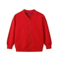 thumbnail image 1 of Toddler Full Zip Sweatshirts, Baby Boys Girls Zip up Jackets, Kids Casual Long Sleeve Zipper Sweatshirts with Pockets Sweaters Coats Outerwear Red 90, 1 of 2