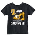 thumbnail image 1 of Toddler Funny T Shirts 2 And Digging It Excavator Birthday Tee For Young Kids, 1 of 8