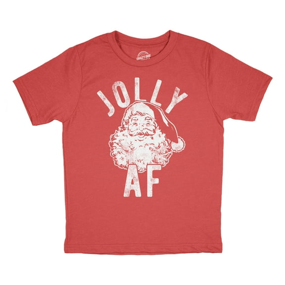 Toddler Funny T Shirts Jolly AF Sarcastic Santa Claus Graphic Novelty Tee For Young Kids