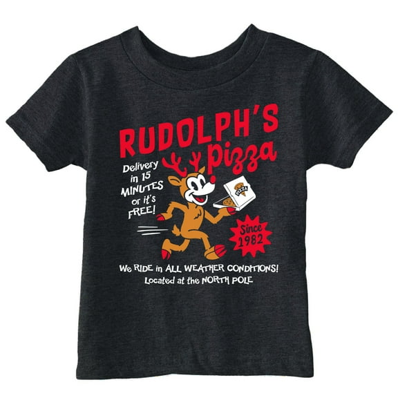 Toddler Funny T Shirts Rudolphs Pizza Sarcastic Christmas Graphic Novelty Tee For Young Kids