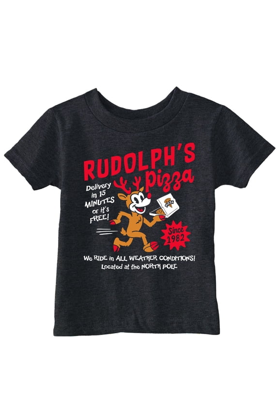 Toddler Funny T Shirts Rudolphs Pizza Sarcastic Christmas Graphic Novelty Tee For Young Kids
