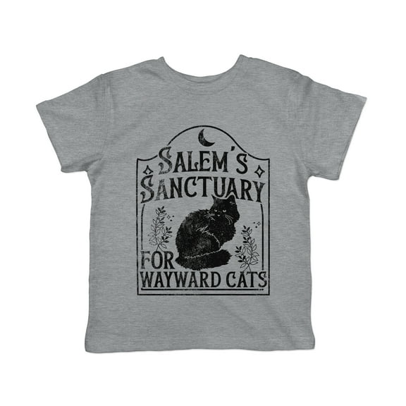 Toddler Funny T Shirts Salems Sanctuary for Wayward Cats Sarcastic Halloween Kitten Graphic Novelty Tee For Young Kids