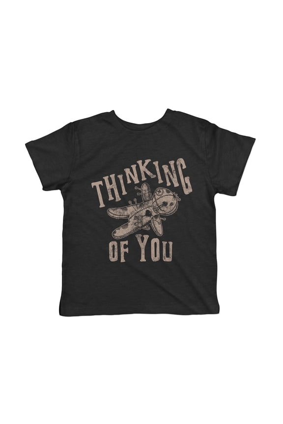 Toddler Funny T Shirts Thinking Of You Sarcastic Voodoo Doll Graphic Novelty Tee For Young Kids