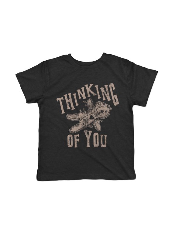 Toddler Funny T Shirts Thinking Of You Sarcastic Voodoo Doll Graphic Novelty Tee For Young Kids