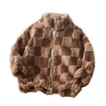 thumbnail image 1 of Toddler Fuzzy Fleece Jackets, Baby Girls Boys Zip up Jackets Stand Collar Long Sleeve Sweater Tops Winter Coat Outerwear Coffee 160, 1 of 6