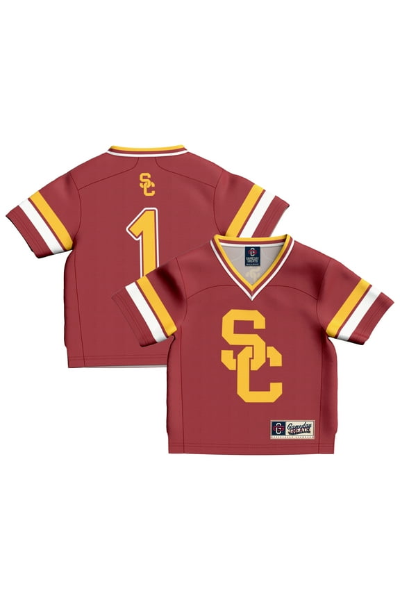 Toddler GameDay Greats #1 Cardinal USC Trojans Lightweight Collegiate Football Fashion Jersey