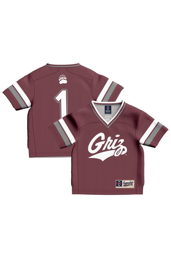 Toddler GameDay Greats #1 Maroon Montana Grizzlies Lightweight Collegiate Football Fashion Jersey