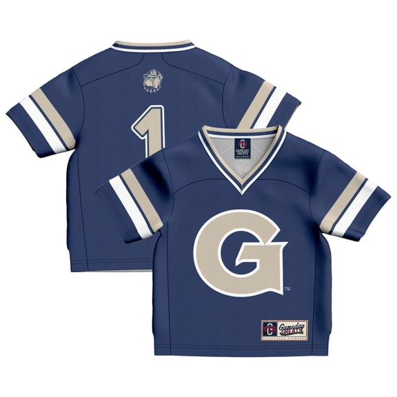 Toddler GameDay Greats #1 Navy Georgetown Hoyas Collegiate Football Fashion Jersey