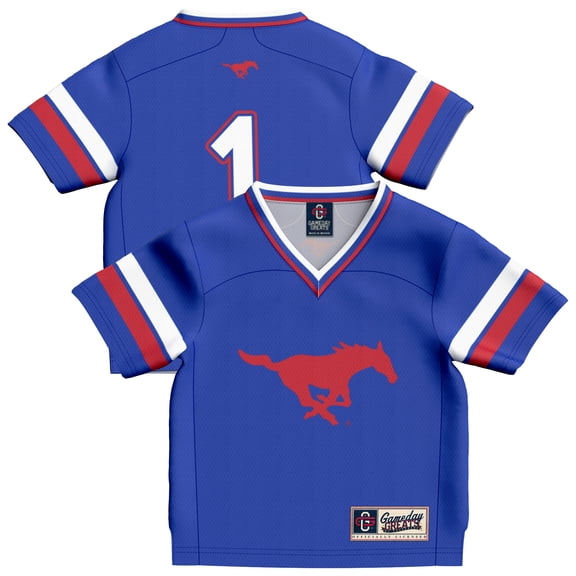 Toddler GameDay Greats #1 Royal SMU Mustangs Lightweight Collegiate Football Fashion Jersey