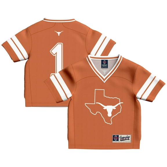Toddler GameDay Greats #1 Texas Orange Texas Longhorns Lightweight Collegiate Football Fashion Jersey