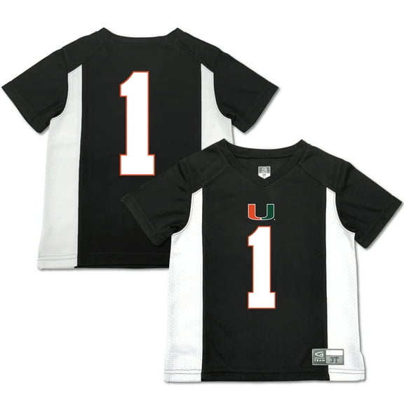 Toddler Garb #1 Black Miami Hurricanes Football Jersey