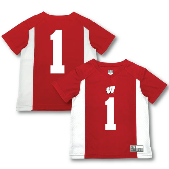 Toddler Garb #1 Red Wisconsin Badgers Football Jersey